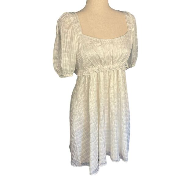 Majorelle Lisa Lined Mini Dress Tie Back Elbow Sleeves White Lurex Small - Picture 6 of 12